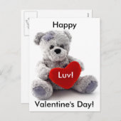 グレーのクマとハート シーズンポストカード (正面/裏面)