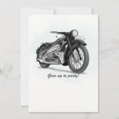 グレーのクラシックバイクでスピード感あふれる60歳の誕生日 招待状 (裏面)