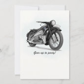グレーのクラシックバイクでスピード感溢れる60歳の誕生日 招待状 (裏面)