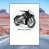 グレーのクラシックバイクでスピード感溢れる60歳の誕生日 招待状