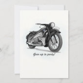 グレーのクラシックバイクでスピード感溢れる60歳の誕生日 招待状 (裏面)