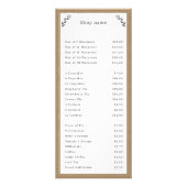 グレーのクラフト&ルースティック メニュー&価格表ラックカード ラックカード (正面)