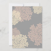 グレーのクリーム色のクイーンアンのレースの招待状 招待状 (裏面)