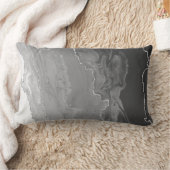 グレーのグラデーシグラデーションェント色の銀色のメタリックライン ランバークッション (ブランケット)