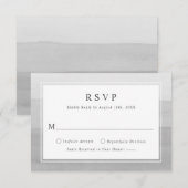 グレーのグラデーションが美しいウォーターカラーの結婚式RSVPカード 出欠カード (正面/裏面)