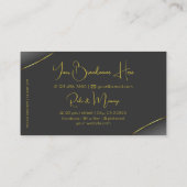 グレーのグラデーションと金ゴールドの装飾の宝石と写真 名刺 (裏面)