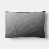 グレーのグラデーションのジオメトリメッシュパターン アクセサリーポーチ (正面)