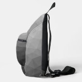 グレーのグラデーションのジオメトリメッシュパターン スリングバッグ (右)