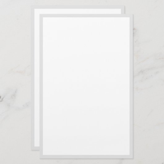 グレーのグレーカスタムの色のエ縁どッジ白 便箋 (正面/裏面)