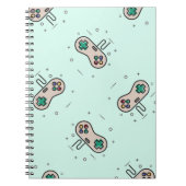 グレーのゲームジョイスティックを青で表示 ノートブック (正面)