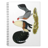 グレーのゲーム鳥ペア ノートブック (正面)