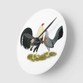 グレーのゲーム鳥ペア ラウンド壁時計 (傾斜)