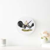 グレーのゲーム鳥ペア ラウンド壁時計 (ホーム)