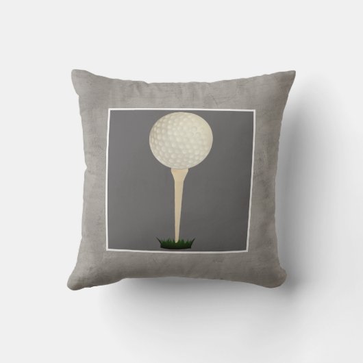 グレーのゴルフボールピローフォトアート クッション (裏面)