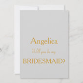 グレーのゴールドとハート　あなたは私のブライズメイドになってくれる？ 招待状 (裏面)