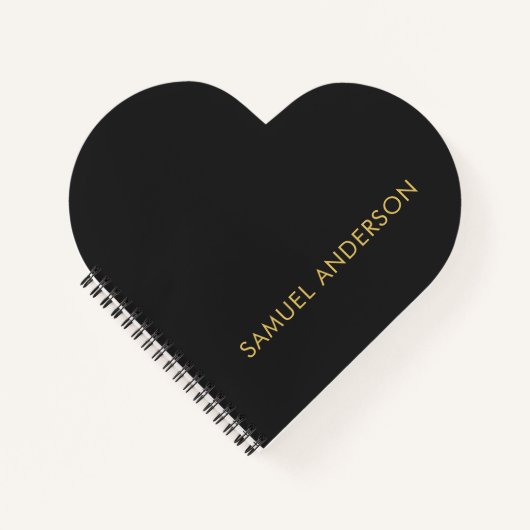 グレーのゴールドカラー プロフェッショナル名追加 ノートブック (正面)