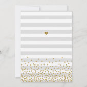 グレーのゴールドジェンダーニュートラルベイビースプリンクル 招待状 (裏面)