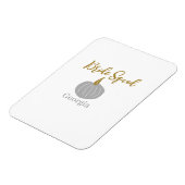 グレーのゴールドパンプキン秋の花嫁チーム モダン マグネット (左側)