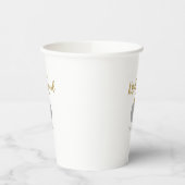 グレーのゴールドパンプキン秋の花嫁チーム モダン 紙コップ (左)