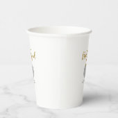 グレーのゴールドパンプキン秋の花嫁チーム モダン 紙コップ (右)