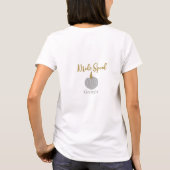 グレーのゴールドパンプキン秋の花嫁チーム モダン Tシャツ (裏面)