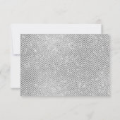 グレーのゴールド フローラル チェブロン SAVE THE DATE RSVP カード (裏面)