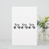 グレーのサイクラー 便箋 (スタンド正面)