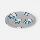 グレーのシェフの帽子 ペーパープレート (アングル)