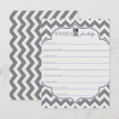 グレーのシェブロンとパンダの願いベビー アドバイスカード (正面/裏面)