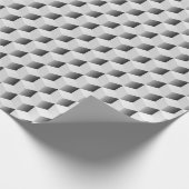 グレーのシェードでの3Dキューブ ラッピングペーパー (角)