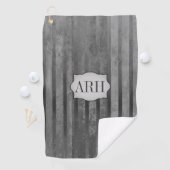 グレーのシェードグラデーションストライプ ゴルフタオル (インサイチュ)