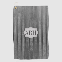 グレーのシェードグラデーションストライプ ゴルフタオル