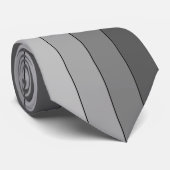グレーのシェードストライプパターンエレガントタイ ネクタイ (ロール)