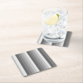 グレーのシャドストライプウ スクエアペーパーコースター (インサイチュ)