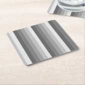 グレーのシャドストライプウ スクエアペーパーコースター (アングル)
