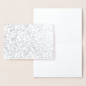 グレーのシルバーフォイル曲線 箔カード (ディスプレー)