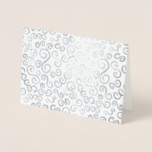 グレーのシルバーフォイル曲線 箔カード (正面)
