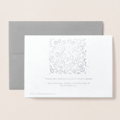 グレーのシルバーフォイル曲線 箔カード (裏面封筒付き)