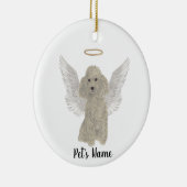 グレーのシルバープードル 追悼記念 セラミックオーナメント (右)