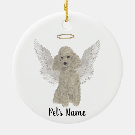 グレーのシルバープードル 追悼記念 セラミックオーナメント (裏面)