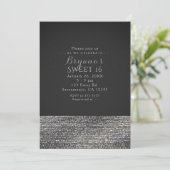 グレーのシルバー モダン グラム シークインズ パーティー 招待状 (スタンド正面)