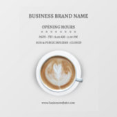 グレーのシンプルなコーヒーカップ ビジネス営業時間 ショップ ウィンドウサイン (シート)