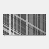 グレーのジオメトリのレトロラインパターン デスクマット (正面)