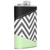 グレーのジグザグ、グレーのシェブロン、ジグザグパターン、ミント フラスク (右)