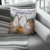 グレーのスクリプト写真のガールフレンド クッション