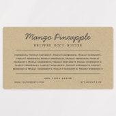 グレーのスクリプト行の原料リストKraftラベル ラベル (デザイン1)