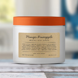 グレーのスクリプト行の原料リストKraftラベル ラベル