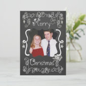 グレーのスクロカスタマイズール写真ホリデーカード シーズンカード (スタンド正面)