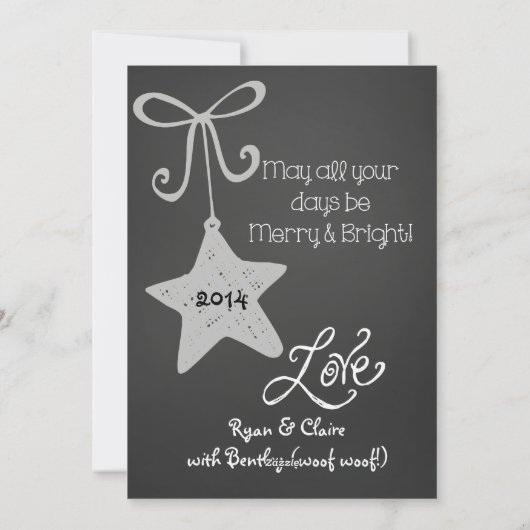 グレーのスクロカスタマイズール写真ホリデーカード シーズンカード (裏面)