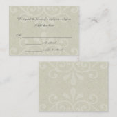グレーのスクロ結婚ールの応答カード エンクロージャーカード (正面/裏面)